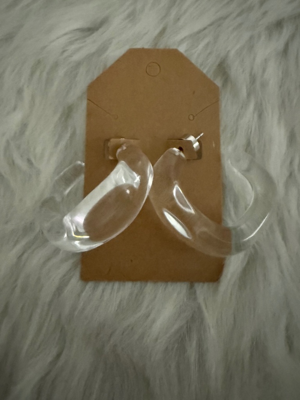 Chico's Clear Acrylic Round Dangling Earrings